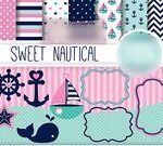 Kit Digital Papeis Doce Nautica