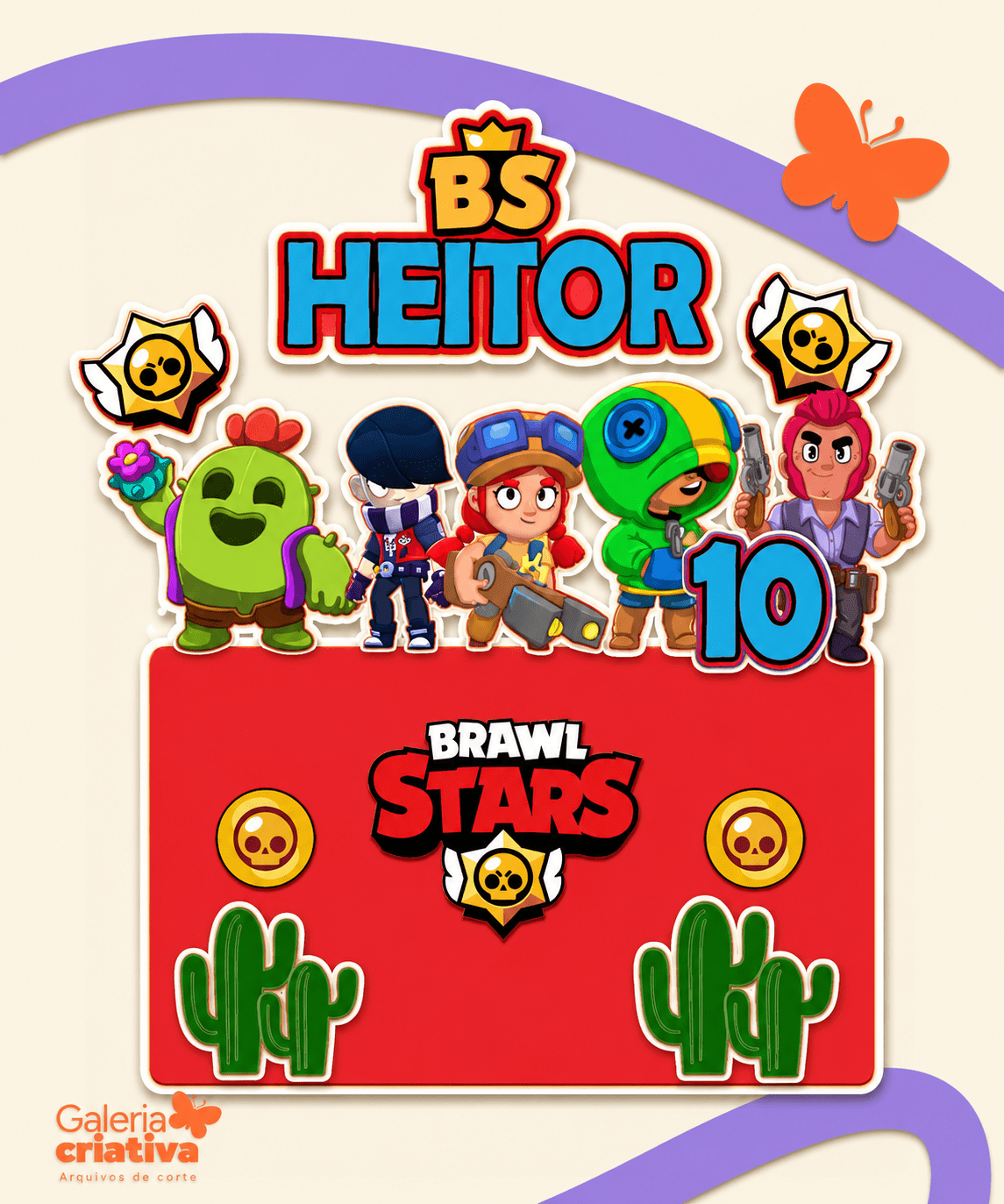 TOPO BROWL STAR 2 Arquivo Topo de Bolo Brawl Star 2 - Imagem 1