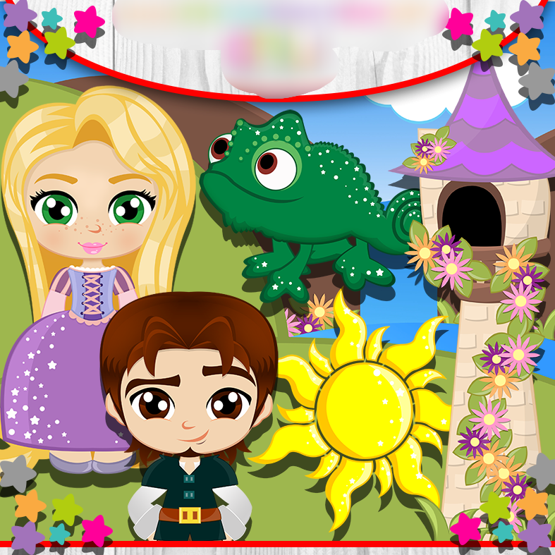 Tagled Chili Cute Design Kit Digital Princesinha Raponzel - Imagem 1