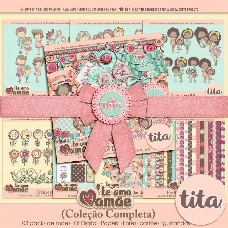 Te Amo Mamae Kit Digital Combo Mãe e filhos - Imagem 1