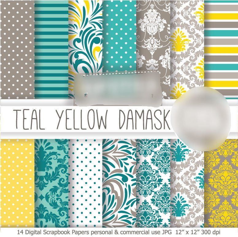 TealYellow by LagartixaShop Kit Digital Papeis Verde Azulado - Imagem 1