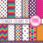 Kit Digital Papeis Cores Adolescente