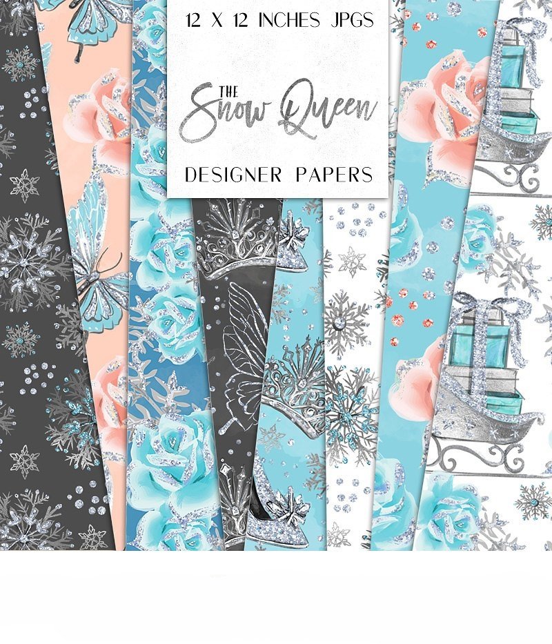 The Snow Queen Paper Kit Digital Papeis Rainha da Neve - Imagem 1