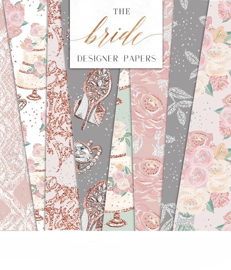 The_Bride_Paper Kit Digital Papeis Noiva - Imagem 1