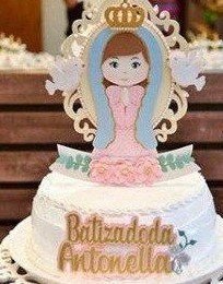 Topo Batizado Nossa Senhora Arquivo Topo de Bolo Batizado Nossa Senhora - Imagem 1