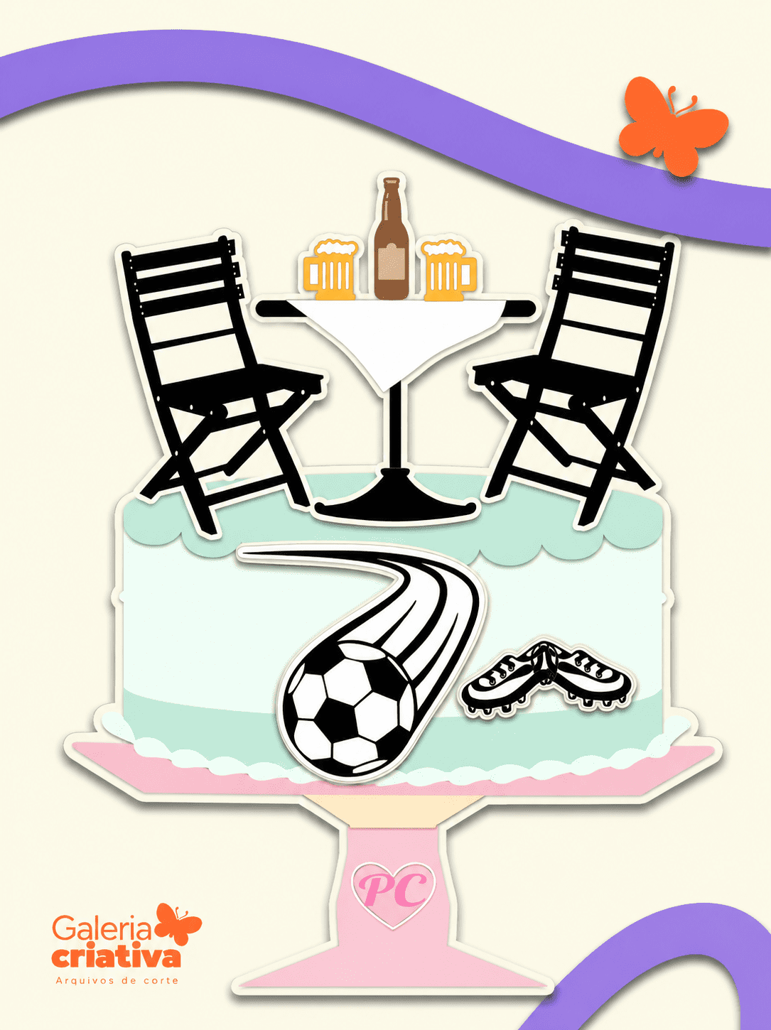 Topo Cerveja e Futebol Arquivo Topo de Bolo Cerveja e Futebol - Imagem 1