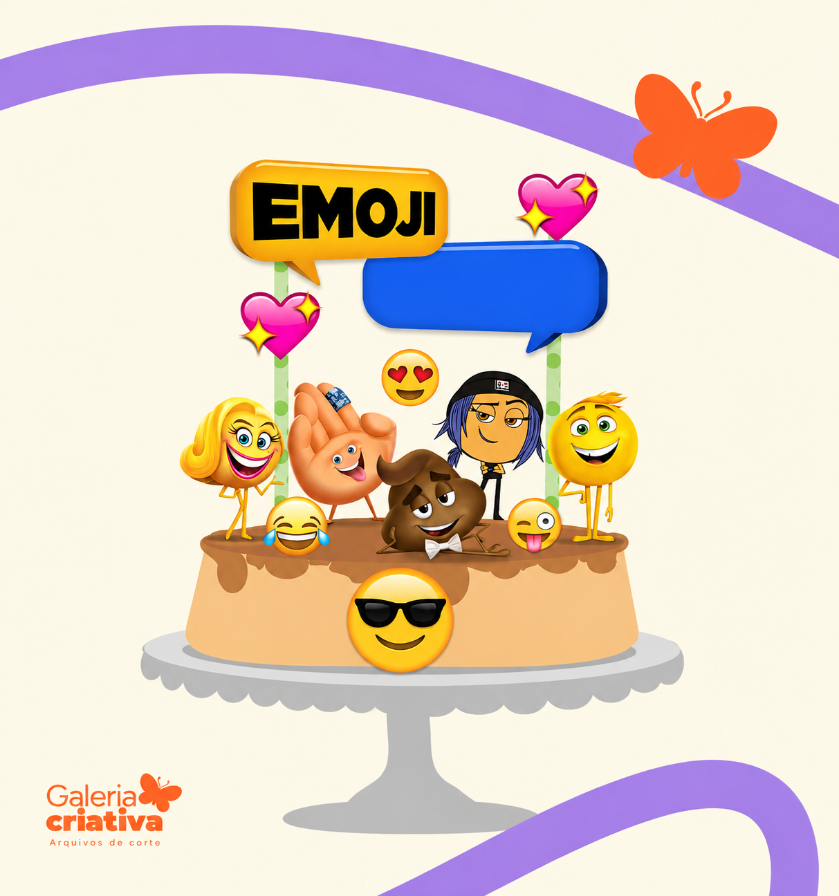 Topo Emoji Emoticon Arquivo Topo de Bolo Emoji Emoticon - Imagem 1