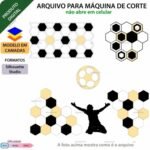 Arquivo Topo de Bolo Hexágonos Futebol