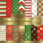 Kit Digital Papeis Natal Ouro