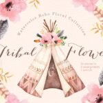 Kit Digital Flor Tribal