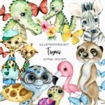 Kit Digital Animais Tropicais