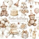 Kit Digital Ursinho Aniversario Boho Bege