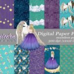 Kit Digital Papeis Unicornio