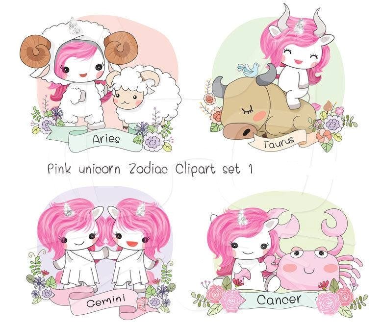 UnicornZodiace1 Kit Digital Unicornio Zodiaco - Imagem 1