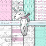 Kit Digital Papeis Unicornio