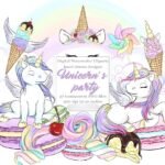 Kit Digital Unicornio Clipart