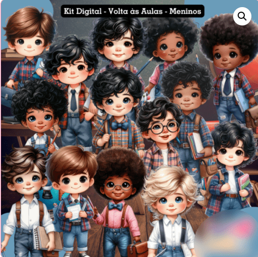 VOLTAS AS AULAS MENINOS Kit Digital Papeis Volta as Aulas Meninos - Imagem 1