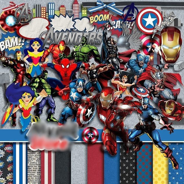 Vingadores 2 Kit Digital Papeis Vingadores 2 - Imagem 1