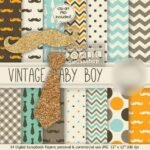 Kit Digital Papeis Menino Vintage