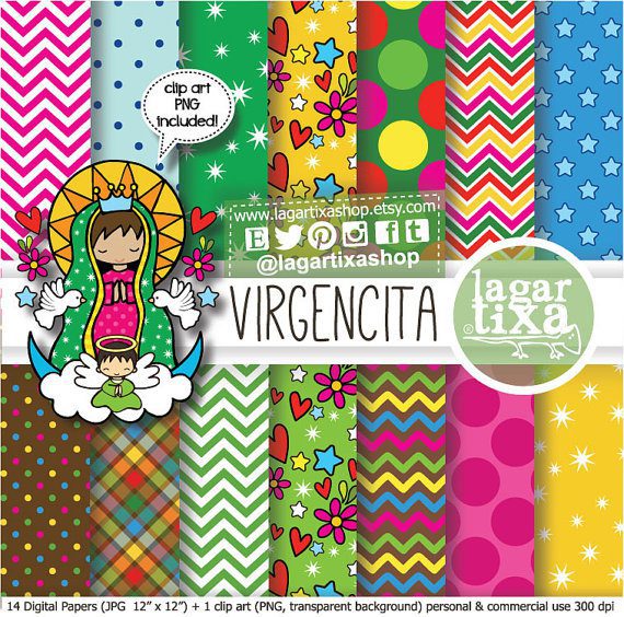 Virgencita Kit Digital Papeis Pequena Virgem - Imagem 1