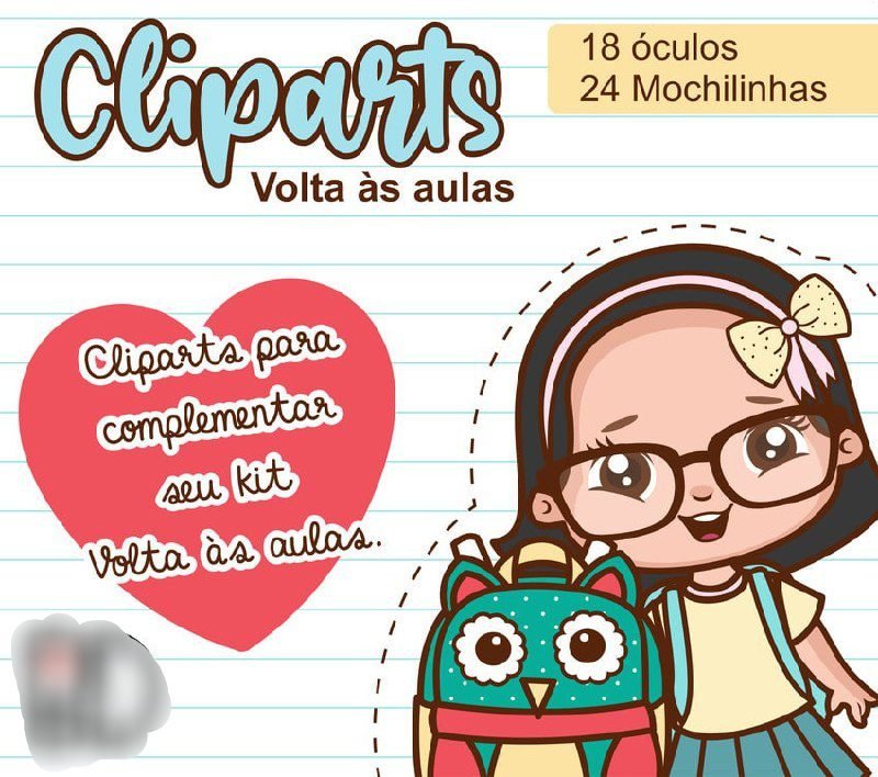Volta às Aulas - Cliparts Kit Digital Volta ás Aulas - Imagem 1