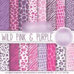 Kit Digital Papeis Rosa Selvagem e Roxo