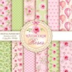 Kit Digital Papeis Aquarela Rosa