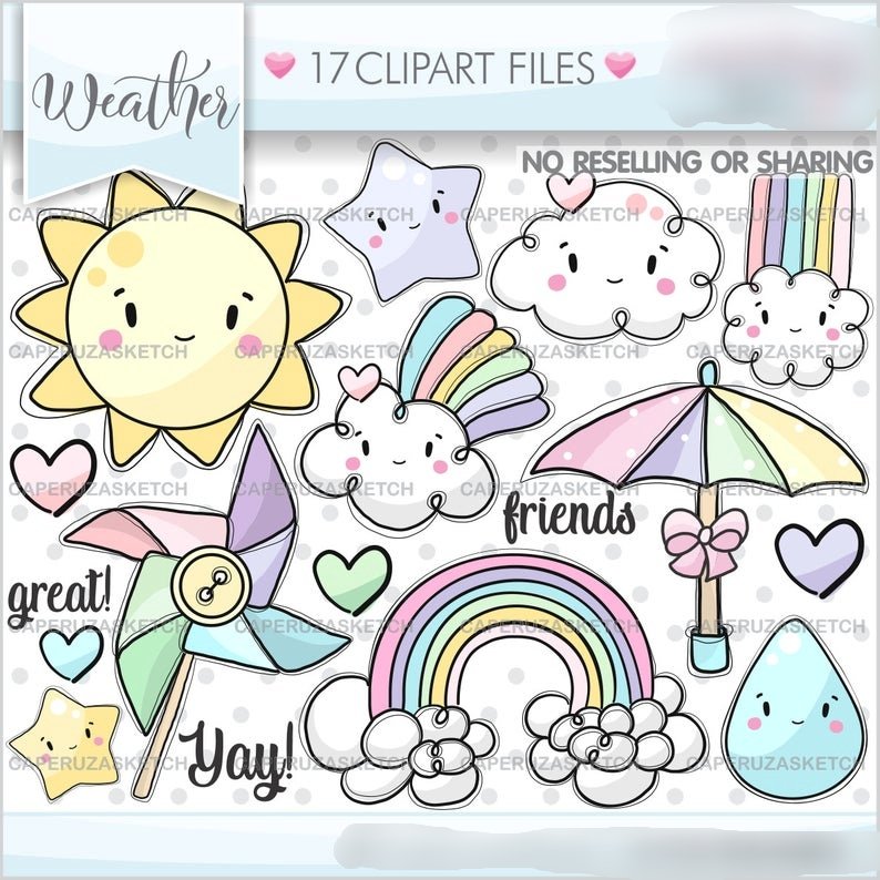 Weather Kit Digital Céu Clipart - Imagem 1