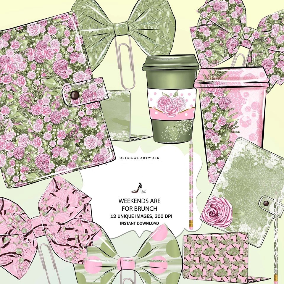 Weekends Are For Brunch Planner C Kit Digital Café da Tarde - Imagem 1