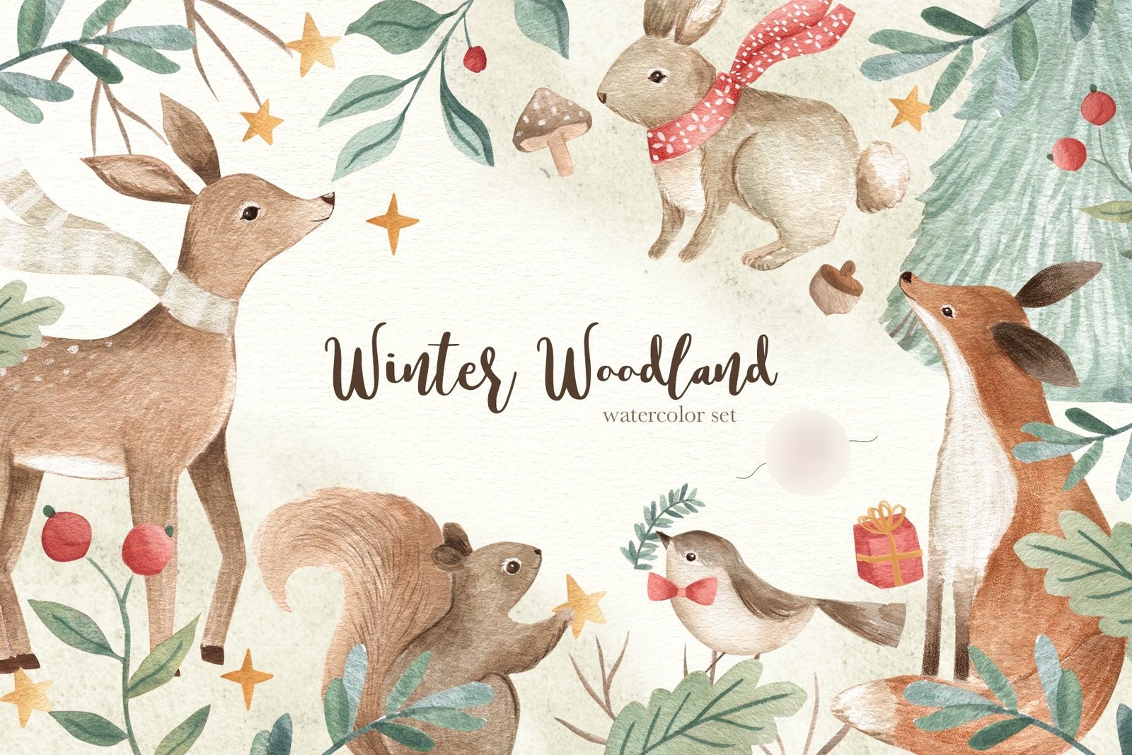 Winter_Woodland Arquivo Kit Digital Inverno no Bosque - Natal - Imagem 1