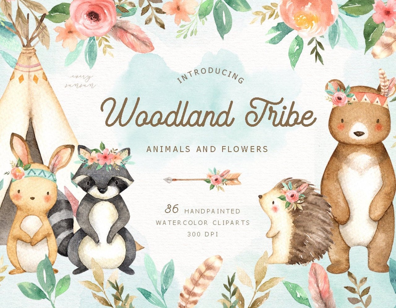 Woodland Tribe Kit Digital Tribo da Floresta - Imagem 1