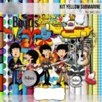 Kit Digital Papeis Yellow Submarine Beatles