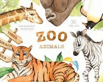 ZOO ANIMALS Kit Digital Animais Zoo - Imagem 1