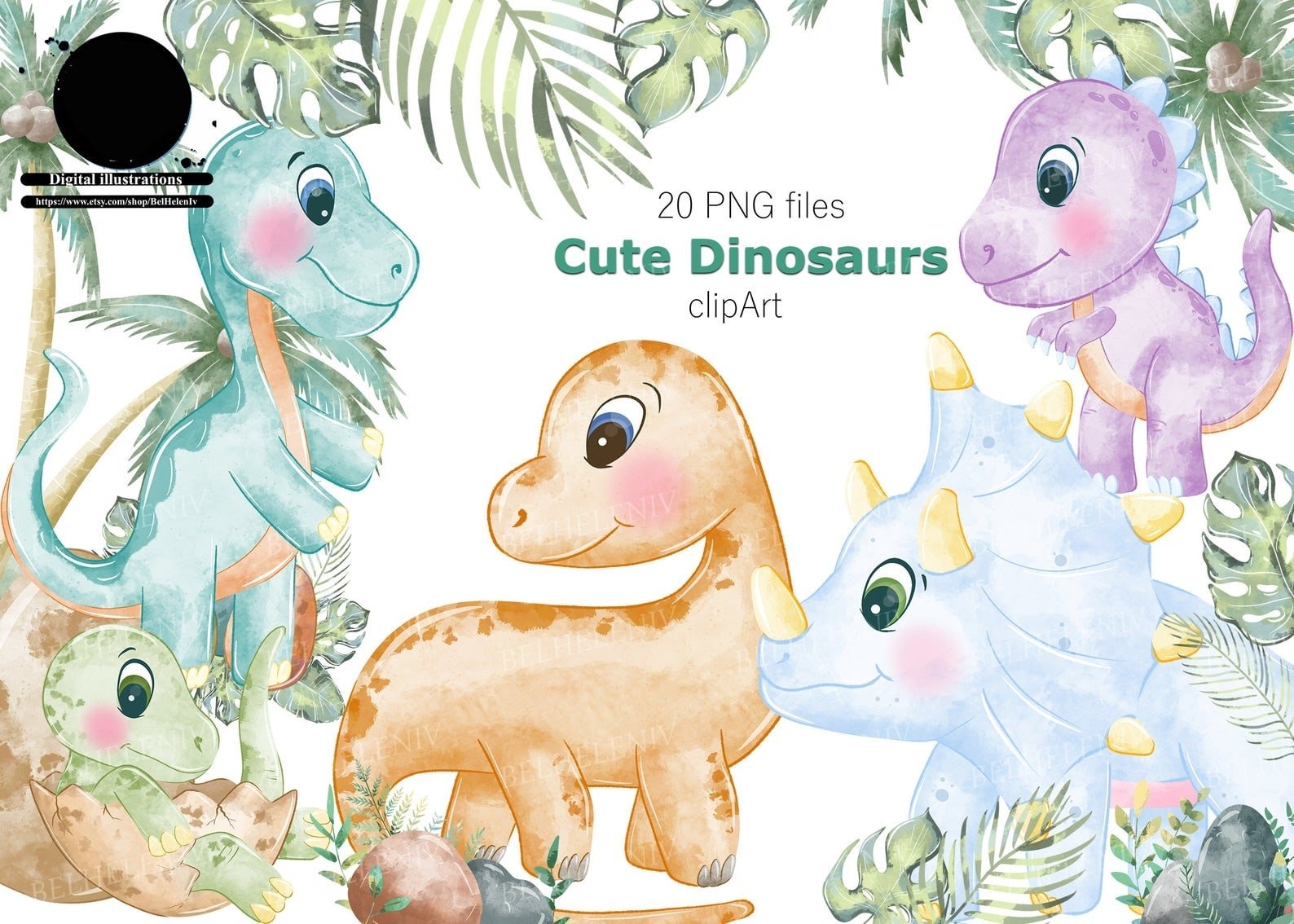 dinosaurios Kit Digital Donosauros Baby - Imagem 1