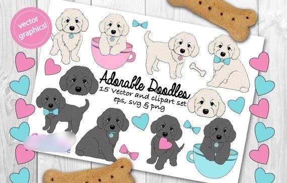 doodleclipartset Kit Digital Cachorrinhos Clipart - Imagem 1