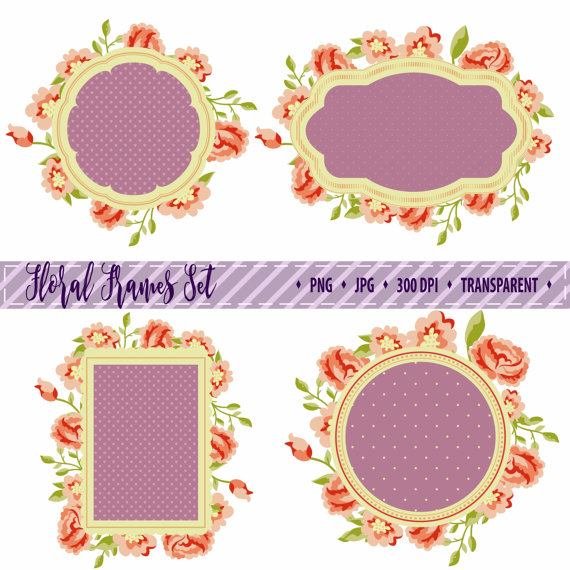 floral-frames Kit Digital Molduras Floral - Imagem 1