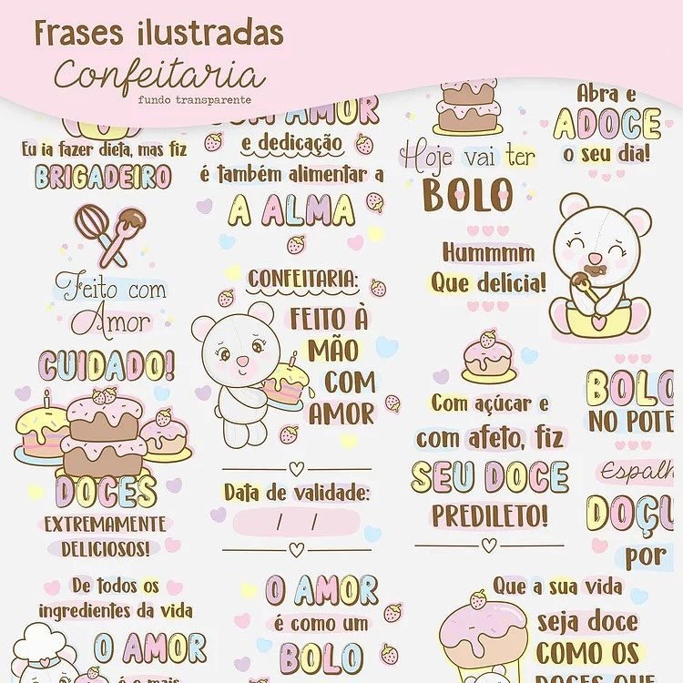 frases confeitaria Kit Digital Frases Confeitaria - Imagem 1
