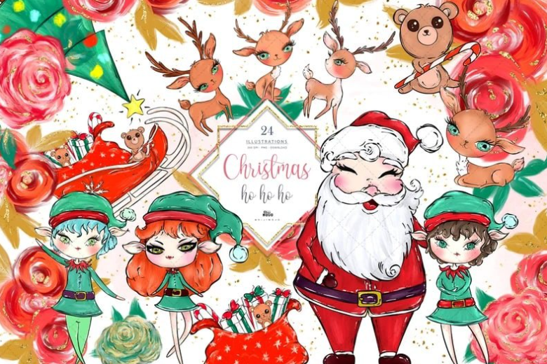 ho ho ho Kit Digital Natal Encantado - Imagem 1