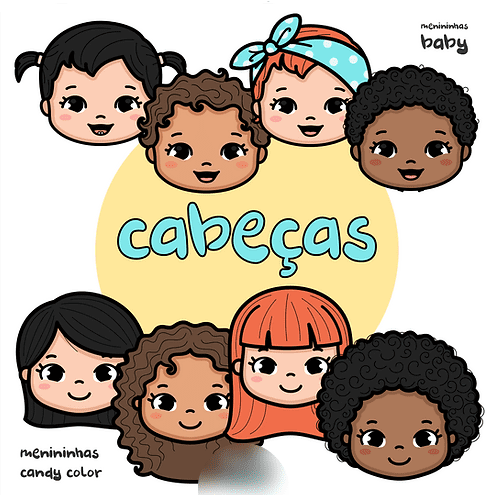 kit cabeças candy e babys - Fofys Design Kit Digital Cabeças Candy e Babys - Imagem 1