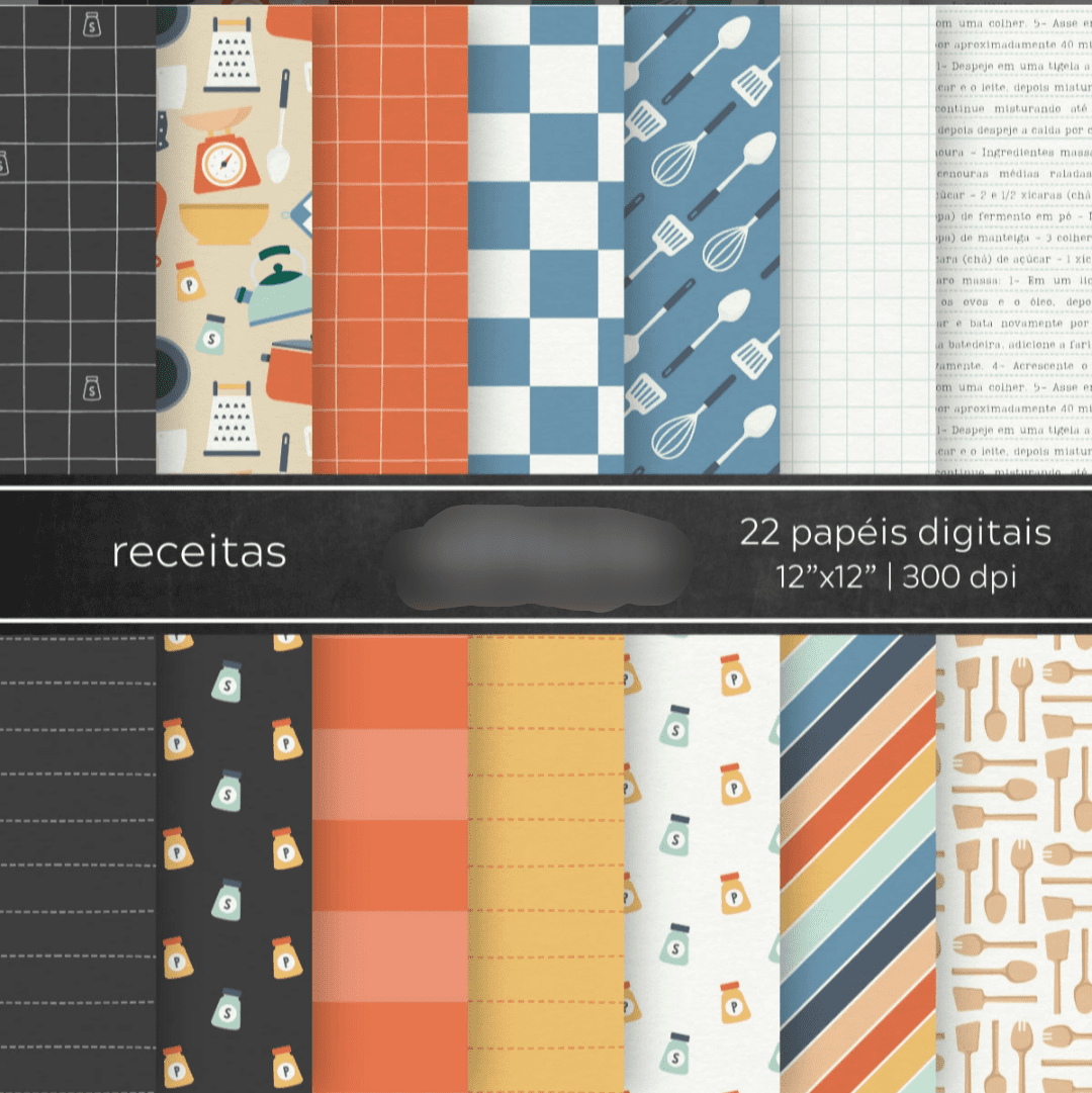 kit_papeis_receitas Kit Digital Papeis Receitas - Imagem 1