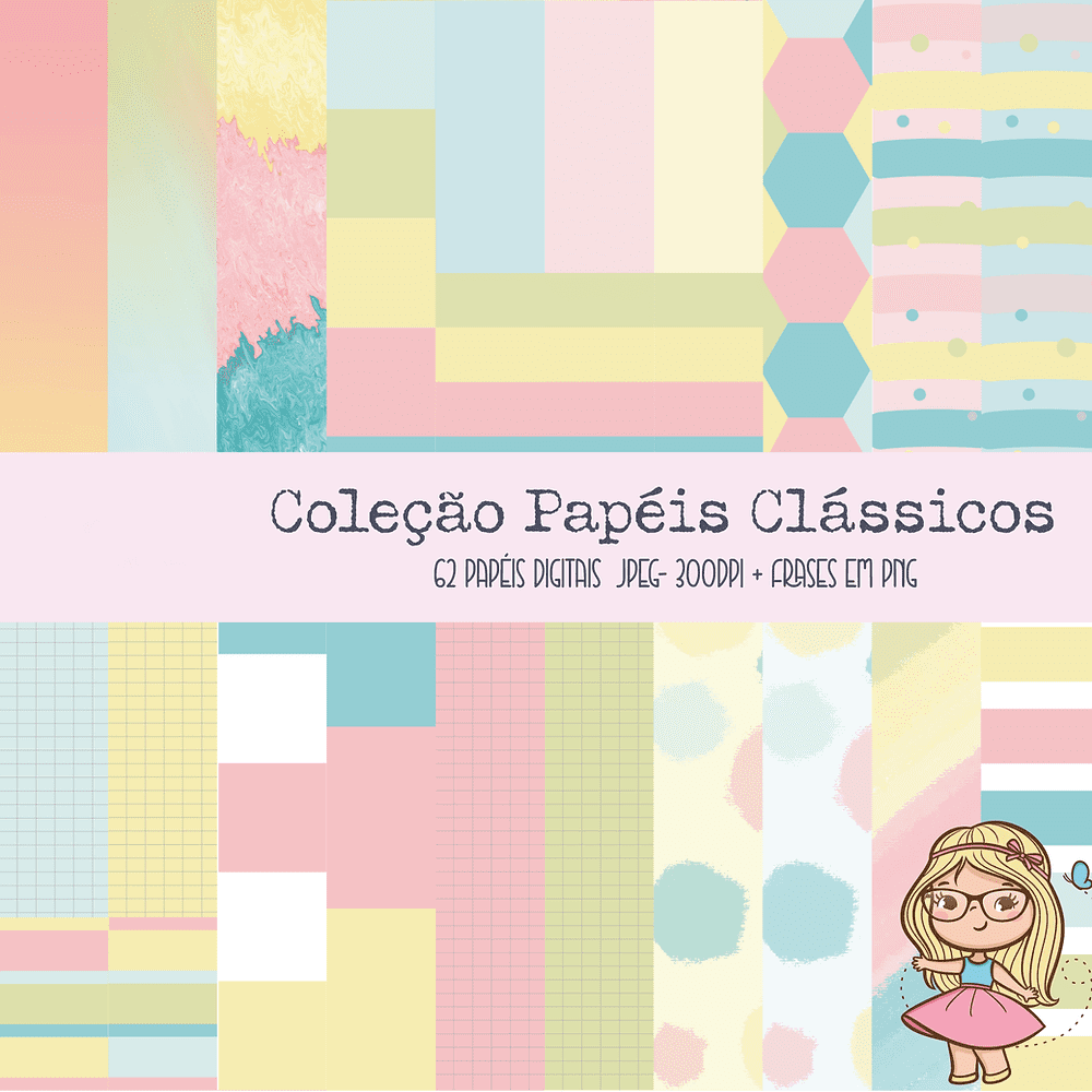 mp_KitDig-papclas Kit Digital Papeis Clássicos - Imagem 1