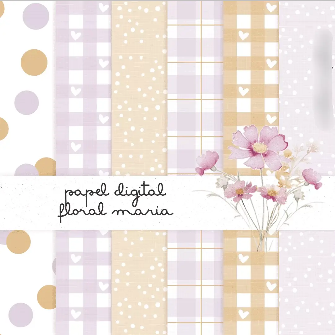 papel digital floral maria.png Kit Digital Papeis Floral Maria - Imagem 1