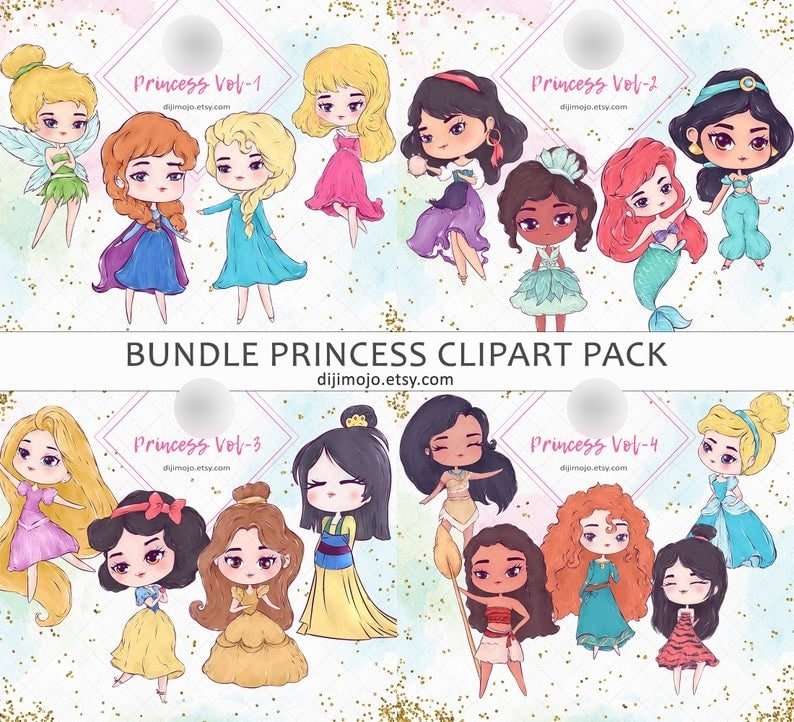 priincess Kit Digital Princesas Clipart - Imagem 1