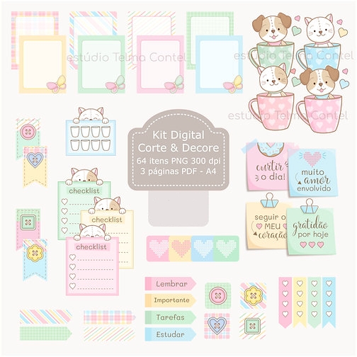 recorte_e_decore Kit Digital Papeis Recorte e Decore - Imagem 1
