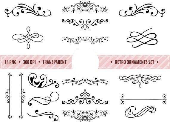 retro-ornaments Kit Digital Enfeites Bordas - Imagem 1