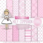 Kit Digital Papeis Rosa Batismo