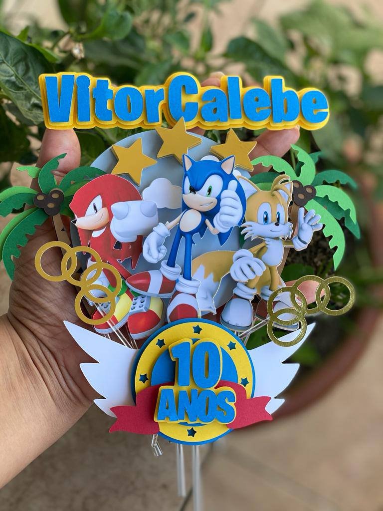 sonic 6 - CAFESTE Arquivo topo de bolo sonic - Imagem 1