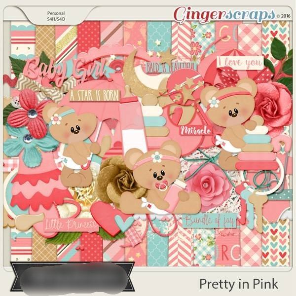 wc_prettyinpink Kit Digital Ursinha Rosa - Imagem 1