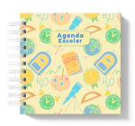 Arquivo Agenda Escolar 2026 – Azul com amarelo (Mini quadrada) – 1 e 2DPP - Imagem 2