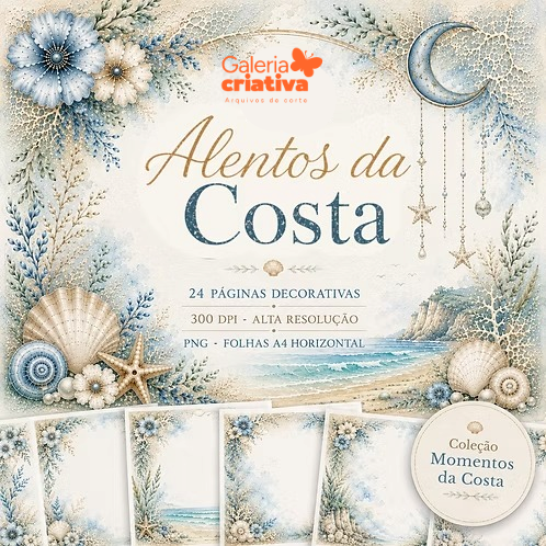 1-Alentos da Costa Folhas Decorativas Kit Digital Alentos da Costa Folhas Decorativas - Imagem 1